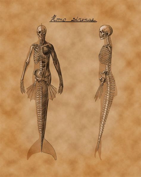 Evolution Art Mermaid Illustration Skeleton Drawings