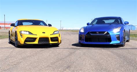 Toyota Supra Vs Nissan GT R Drag Race Two Legendary JDMs Battle Head