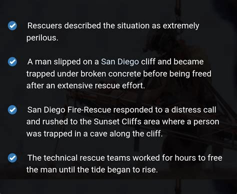 Dramatic Rescue Man Freed From San Diego Cliffside Crevice Rnewswall