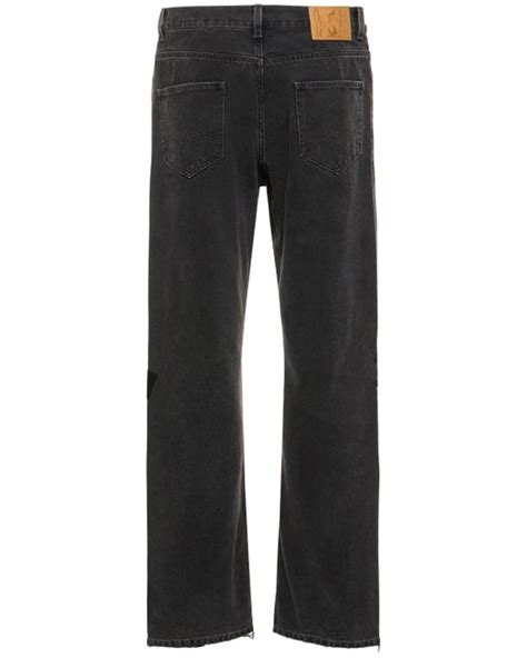 Martine Rose Straight Cotton Denim Jeans In Black For Men Lyst