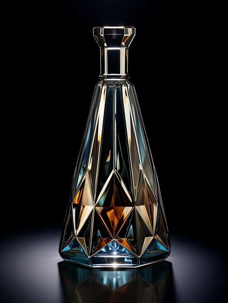 Premium Photo A Faceted Bottle On Glass Modern Aesthetics Glass