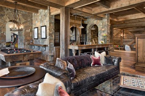 Yellowstone Club Summit Residence Rustikal Wohnzimmer Sonstige