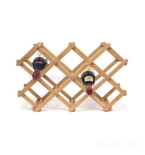 Folding Wine Rack Wooden Bamboo Wine Rack Kitchen Wine Bottle Storage