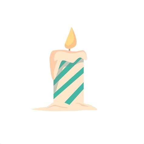 A lighted wax candle. Vector cartoon illustration 14525160 Vector Art ...