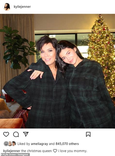 Kylie Jenner Calls Her Mom Kris The Christmas Queen While Rocking A Pair Of Matching Plaid