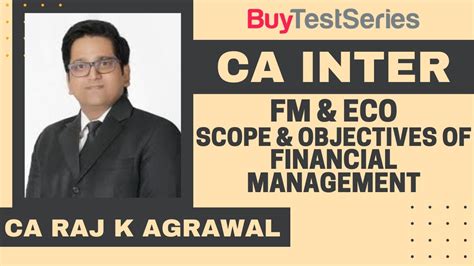 Ca Inter Fm Eco Scope Objective Of Financial Management Video