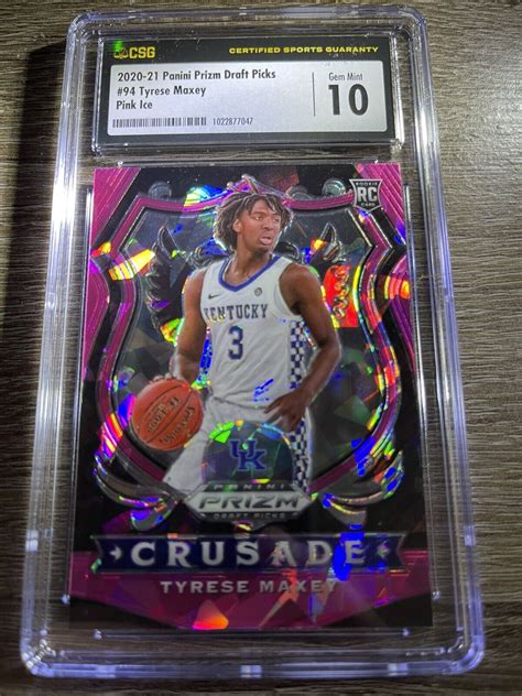 CSG 10 2020 21 Panini Prizm Crusade TYRESE MAXEY PINK ICE Prizm RC EBay