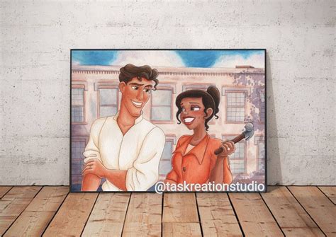 Disney Tiana And Naveen Fine Art Quality Print Princess And The Frog