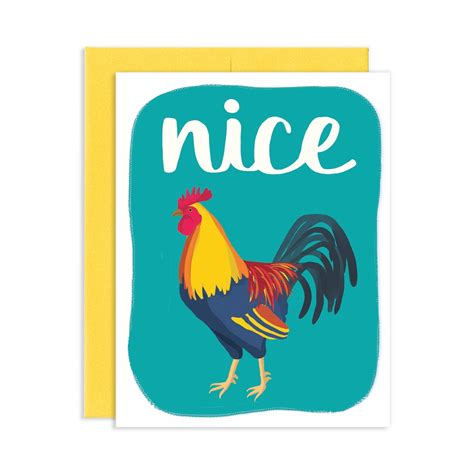 Nice Cock Greeting Card Rooster Valentines Day Valentine Etsy