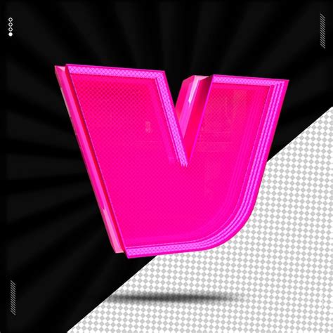 Premium PSD 3d Render Letter Font Pink Neon