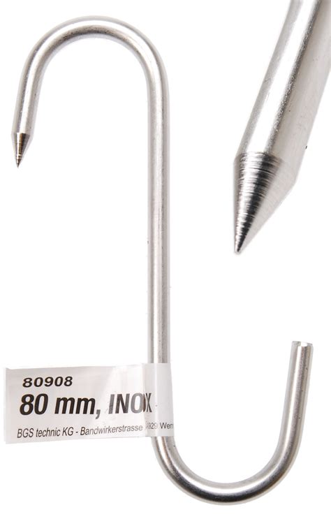 BGS DIY 80908 Fleischerhaken Metzgerhaken INOX 80mm Fluid Onlinehandel