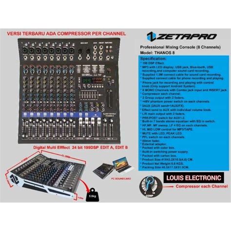 Jual Mixer Audio ZETAPRO SUPER PHANTOM 8 8 Channel ORIGINAL Free Koper