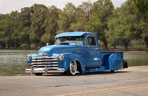 1952 Chevrolet 3100 Clásico Azul Lowrider Camión Fondo De Pantalla Hd Peakpx