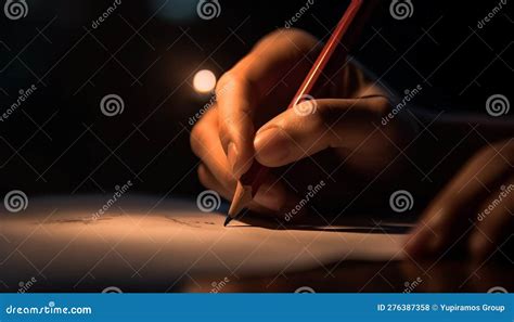 Handwriting Ideas on Paper with Pencil Sketch Generated by AI Stock Illustration - Illustration ...