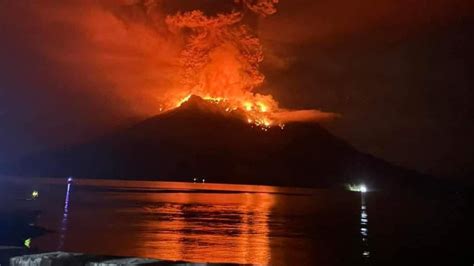 Mount Ruang Volcano Erupts In Indonesia Triggering Tsunami Warning