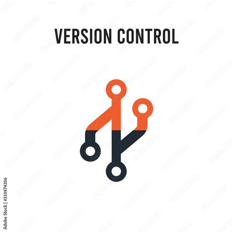 Version Control Vector Icon On White Background Red And Black Colored