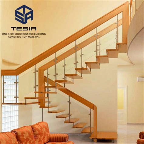 Modern Oak Wood Stair Steps Parts Timber Tread Floating Staircase