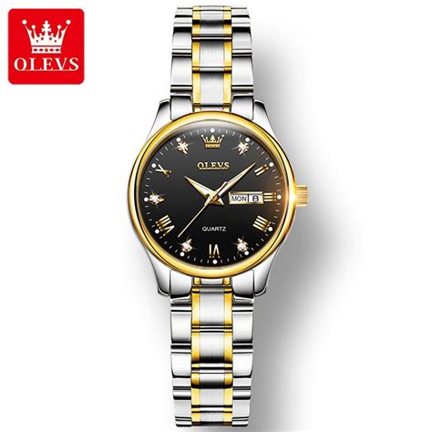 Olevs Quartz Waterproof Women Wristwatch Diamond Encrusted