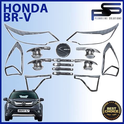 Honda Br V Brv Garnish Set 2017 2022 2023 Onwards Model Black Chrome Car Accessories