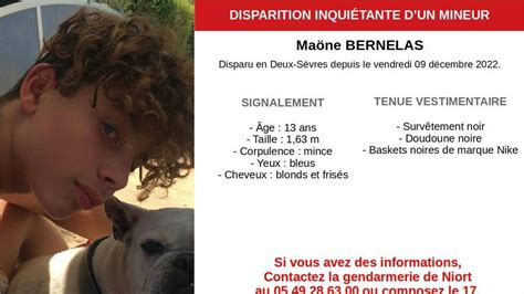 Disparition Inquiétante En Deux Sèvres Le Jeune Maöne 13 Ans