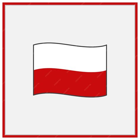 Polska Flaga Kreskówka Wektor Ilustracja Flaga Polski Płaskie Ikona