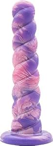 Amazon Twisted Fantasies Unicorn Horn Suction Cup Dildo Creamy Pink Purple Heart Marble