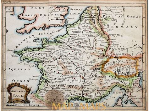 France Switzerland Ancient Gaul Early Map Cellarius 1752 | MAPandMAPs