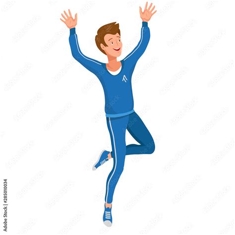 Happy Cartoon Person Jumping