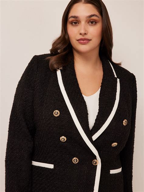 Curve Lovefool Boucle Blazer Black Ivory Portmans Online