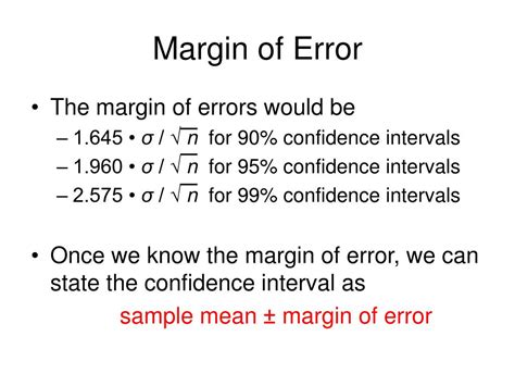 Ppt Estimating The Value Of A Parameter Using Confidence Intervals