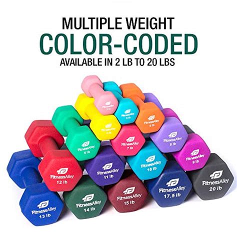 Fitness Alley Lb Neoprene Dumbbell Set Coated For Non Slip Grip Hex