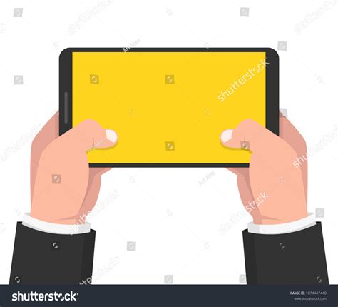 Two Hands Holding Smartphone Touching Screen Stock Vector Royalty Free 1074447440 Shutterstock