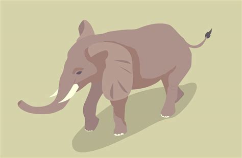 Elephant Isometric With Shadow Vector Art At Vecteezy