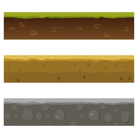 Soil Ground And Underground Layers Cartoon Seamless Game Levels