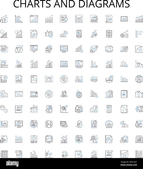 Charts And Diagrams Outline Icons Collection Charts Diagrams Graphs