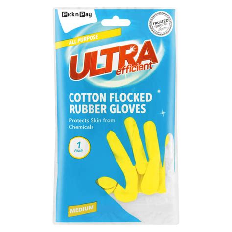 Pnp Ultra Cotton Fleece Lined Rubber Gloves Medium Pnp