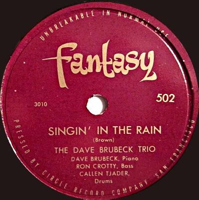 Singin In The Rain I Ll Remember April By The Dave Brubeck Trio