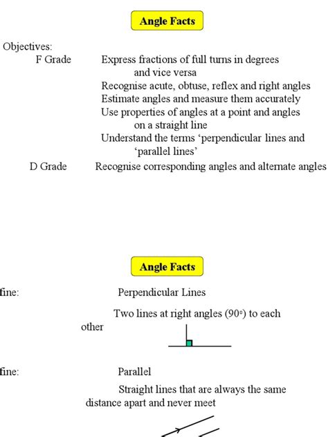 Angle Facts Pdf Angle Mathematics