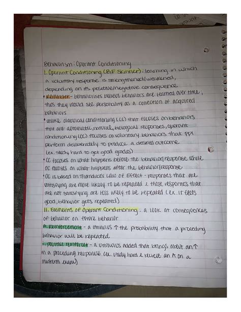 Behaviorism Operant Conditioning Pg 1 Psy 3332 Studocu