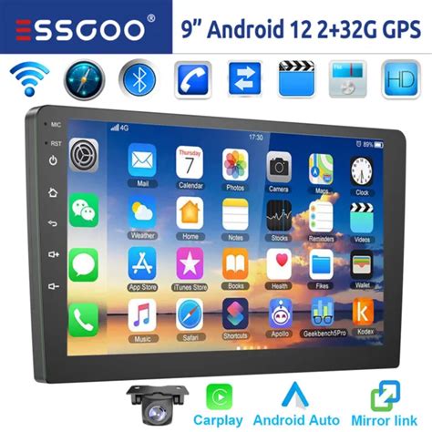 AUTORADIO 2 DIN Carplay Android 12 2 32G Bluetooth GPS Navi RDS WIFI