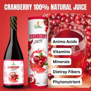 Grinbizz Cranberry Juice Unsweetened Great For Urinary Tract