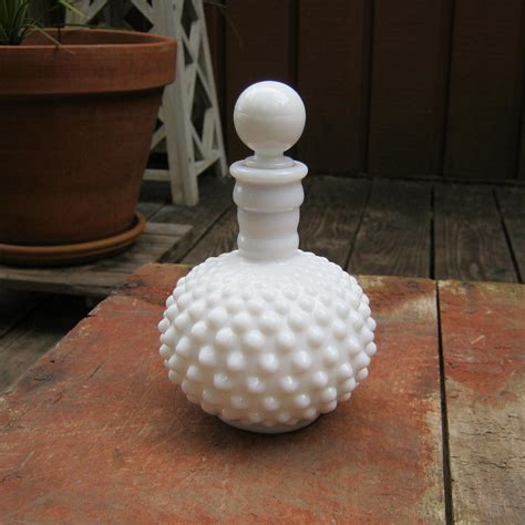 Fenton Hobnail Milk Glass Decanter Perfume By Oakhillvintage