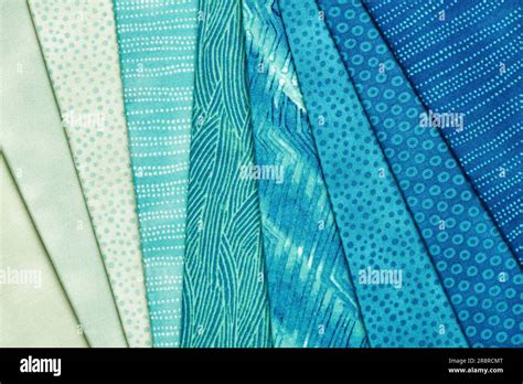 Pieces Of Quilting Fabrics Lying On Top Of Each Other Stock Photo Alamy