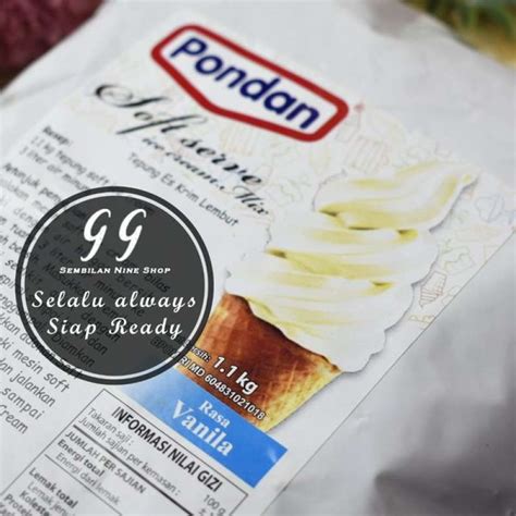 Jual Pondan Soft Ice Cream Vanilla 1 Kg Premix Vanila Mix Premiks Es