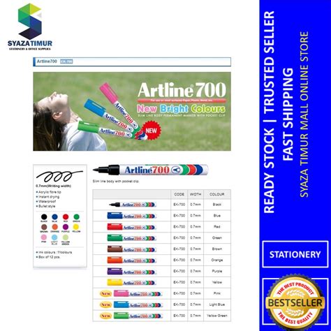 Artline Permanent Marker Box Pcs Shopee Malaysia