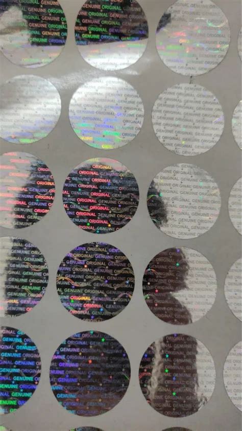 PVC Golden Hologram Seals Sticker Packaging Type Sheet Form Size