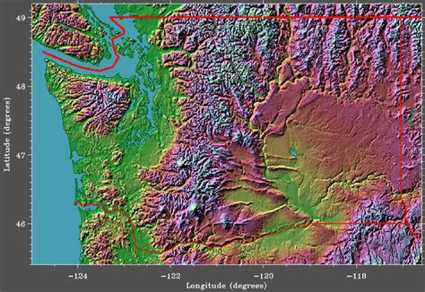 Washington Elevation Map