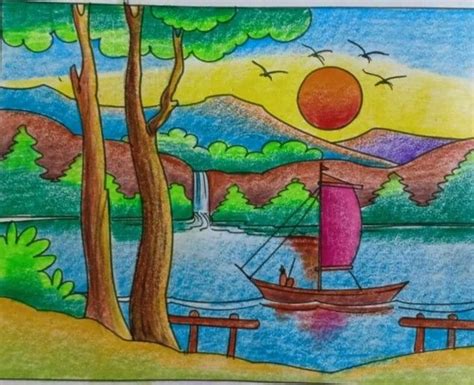 Scenery drawing | Art drawings for kids, Beautiful art paintings ...