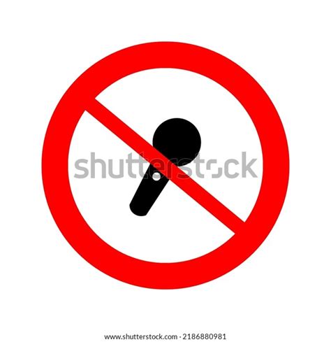 Microphone Forbidden Sign Flat Style Stock Illustration 2186880981