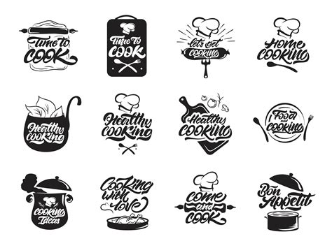 Cooking Logos Set 1343382 Vector Art At Vecteezy